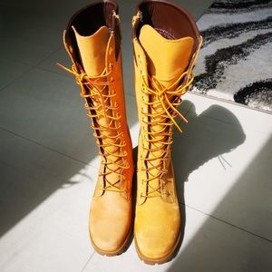 Knee high timberland boots